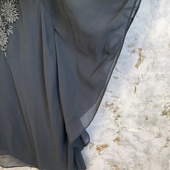 Adrianna Papell Embellished Tunic Sheer Blouse l SIZE L - Picture 5 of 11